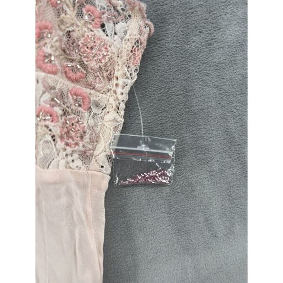 New Free People Midnight Magic Maxi Slip Dress Size Small Pink Beaded - Picture 11 of 15